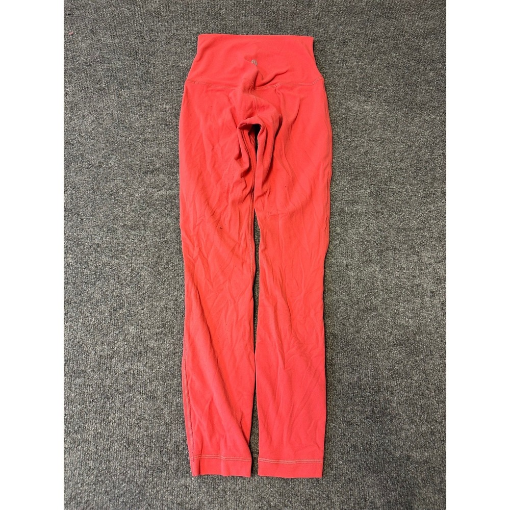 Lululemon Leggings Womens Size 2 Coral Pink Align High Rise Nulu Athletic Yoga
